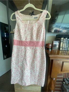 Ann Taylor Pink Patterned Sleeveless Mini Dress